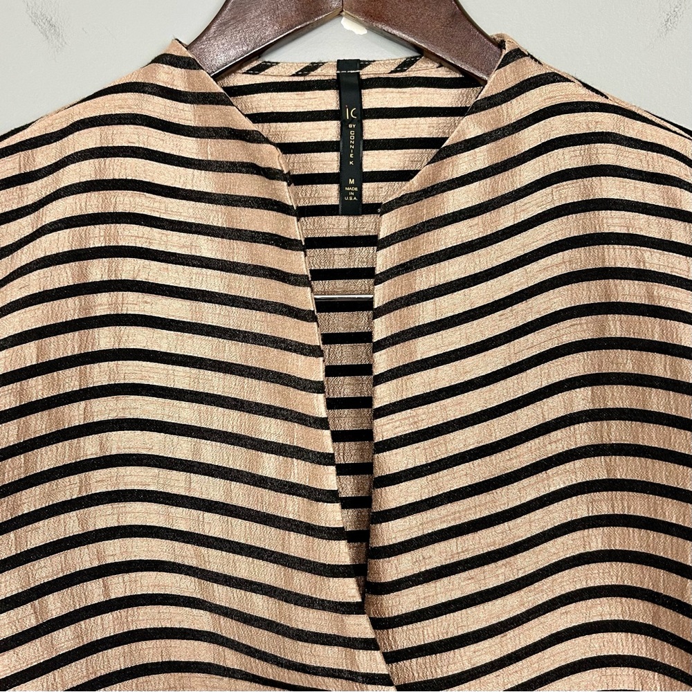 IC by Connie K Metallic Stripe Jacket Women’s Size M Asymmetrical Avant Garde - Picture 2 of 7